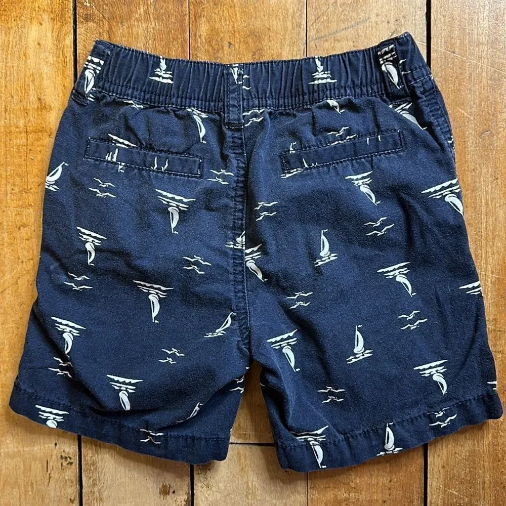 Gymboree Boys size 18 to 24 months Blue Cotton Shorts sailing nautical summer